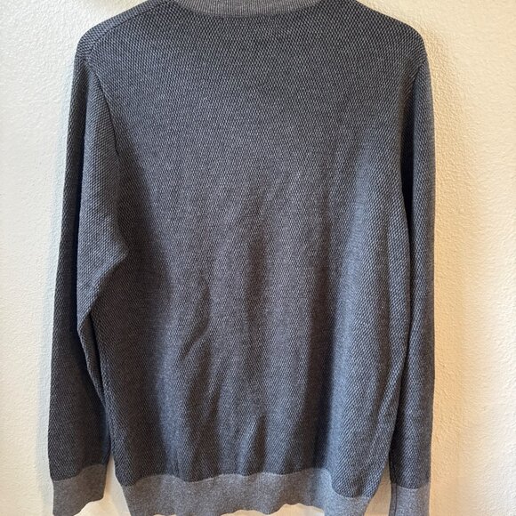 Vineyard Vines Men's Gray Quarter-Zip Pullover Sweater Larege Wool Blend - Picture 3 of 7